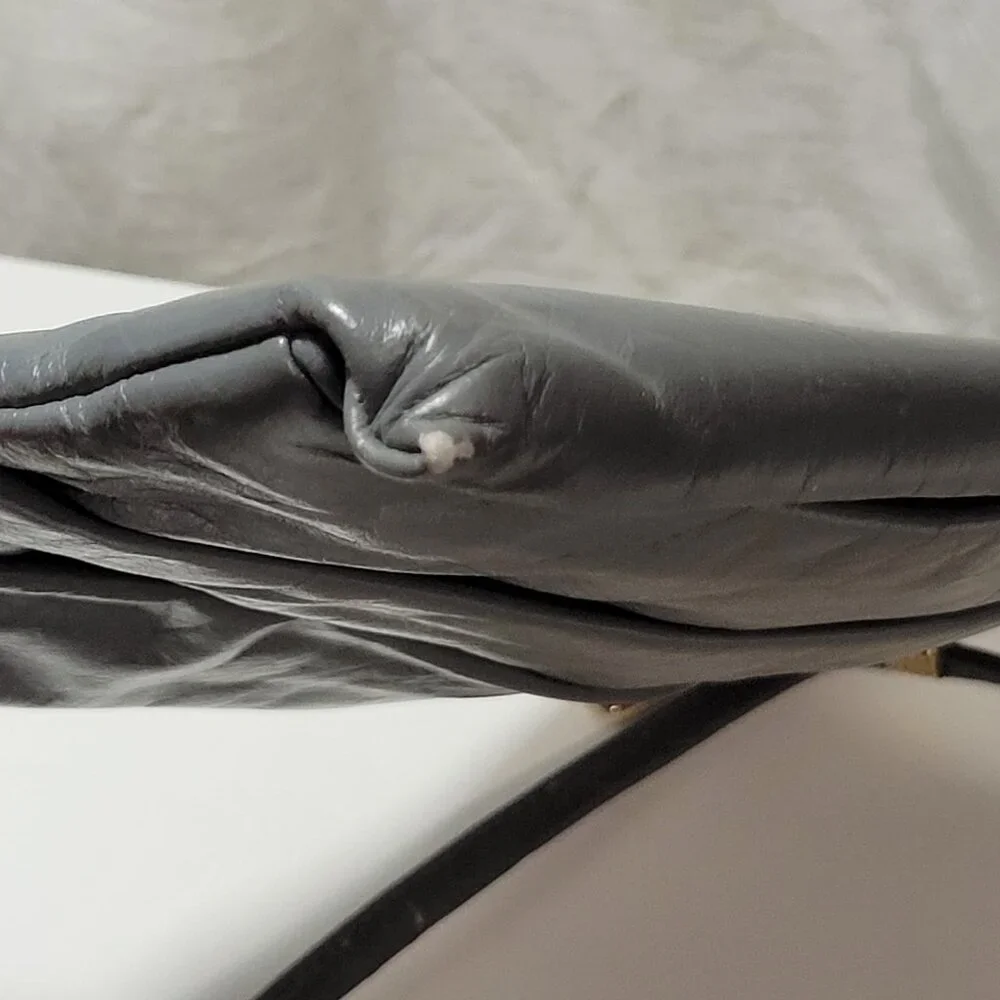 Vintage Leather Mimo Sacs Purse with Folded Layers - Grey - Picture 12 of 14